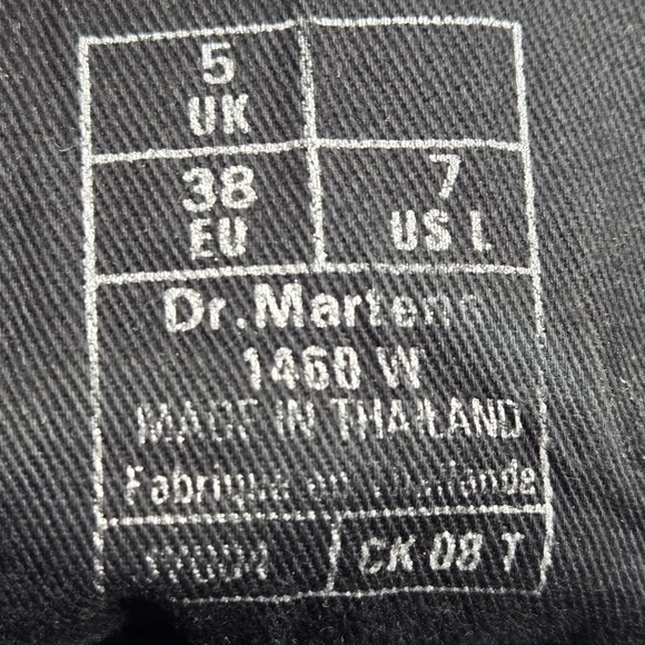 Dr Martens 1460 W Black Leather Rose Floral Embroidered Ankle Boots US 7 - Picture 7 of 10